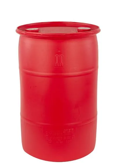30 GALLON PLASTIC DRUM, CLOSED HEAD – RED