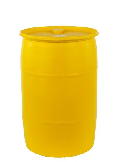 30 GALLON PLASTIC DRUM, CLOSED HEAD – YELLOW
