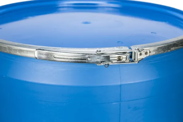 47 GALLON PLASTIC DRUM, OPEN HEAD, UN RATED, LEVER LOCK – BLUE - Image 4