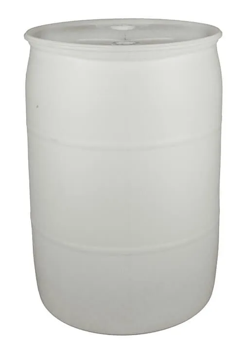 55 GALLON PLASTIC DRUM CLOSED HEAD NATURAL