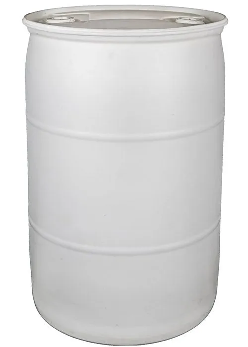 55 GALLON PLASTIC DRUM CLOSED HEAD, WHITE