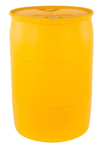 55 GALLON PLASTIC DRUM, CLOSED HEAD – YELLOW