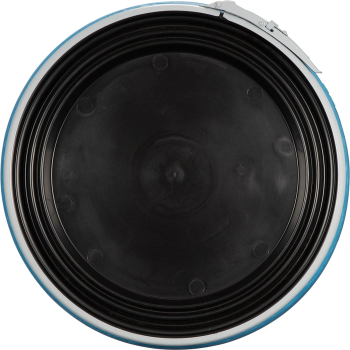 77 Gallon Blue Plastic Drum, Cover w/Lever Lock Ring Closure - Image 3